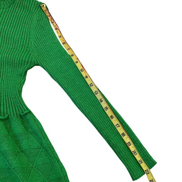 Vintage Young East Green Knit Dress Size 11 With Back Zipper Closure & Adjustabl - Picture 15 of 15